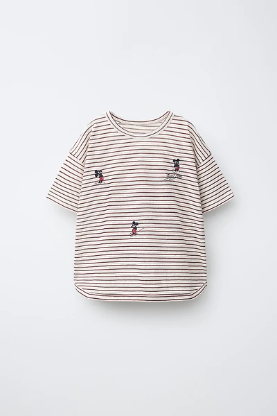 MICKEY MOUSE © DISNEY STRIPED EMBROIDERED T-SHIRT