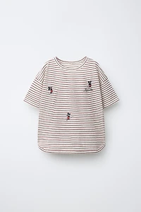 MICKEY MOUSE © DISNEY STRIPED EMBROIDERED T-SHIRT