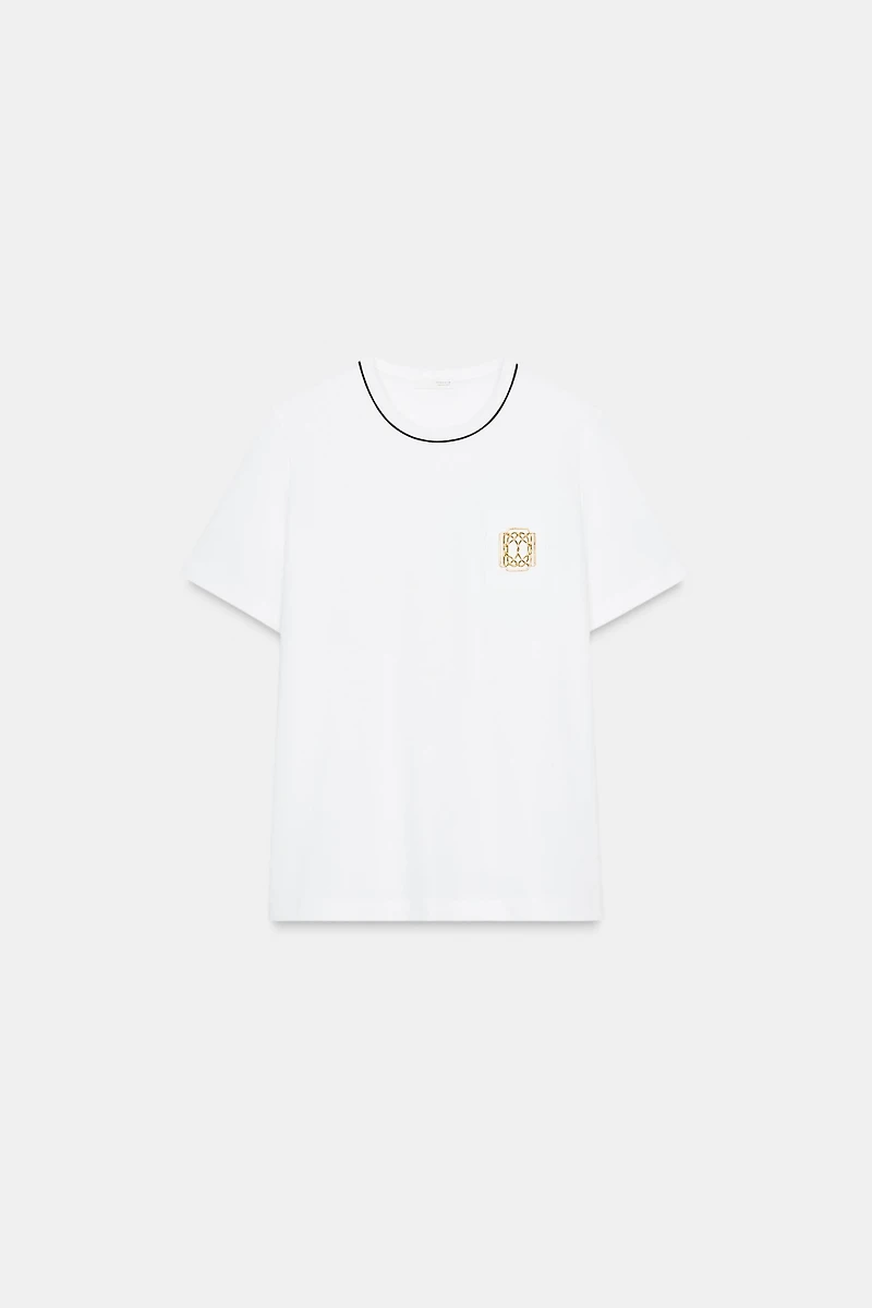 T-SHIRT FERMOIR LISERÉS
