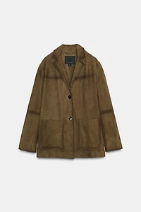 100% SUEDE OVERSIZED JACKET ZW COLLECTION LIMITED EDITION