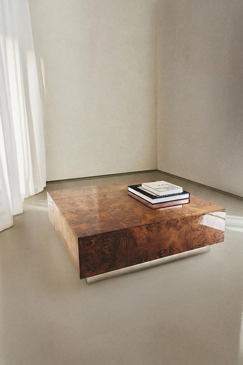 BURL WOOD COFFEE TABLE
