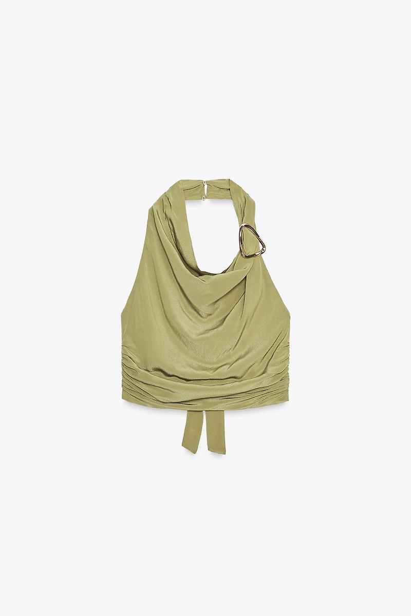 TOP HALTER DÉTAILS NŒUD DOS