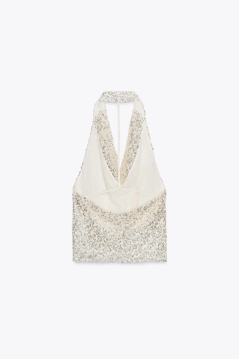 SEQUIN HALTER TOP