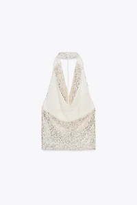 SEQUIN HALTER TOP
