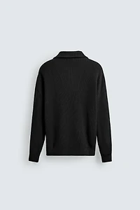 PURL KNIT QUARTER-ZIP JUMPER