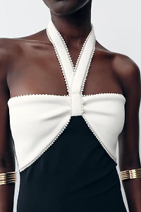 ROBE MIDI STRETCH NŒUD