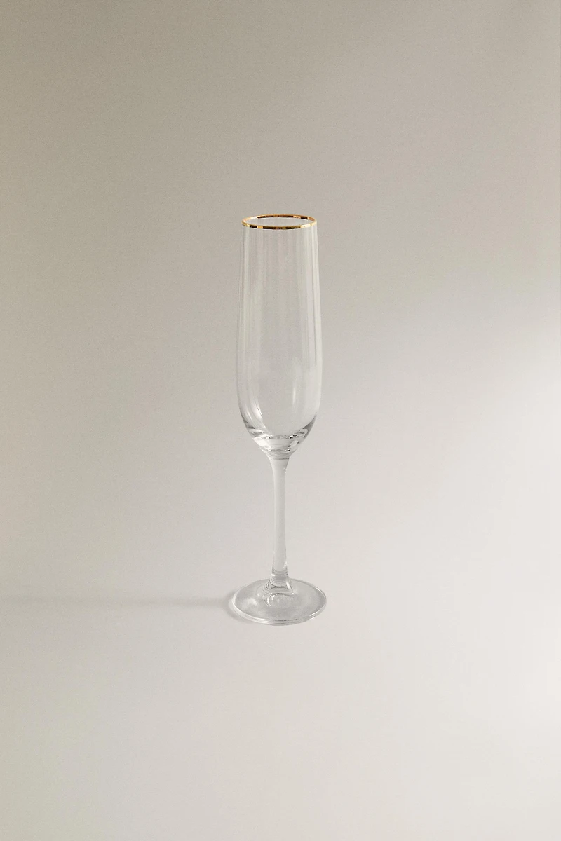 CHRISTMAS FLUTE GLASS WITH LINES