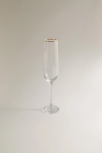 CHRISTMAS FLUTE GLASS WITH LINES