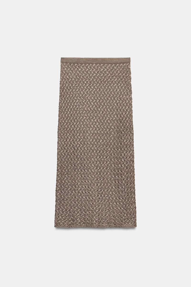 CABLE KNIT MIDI SKIRT