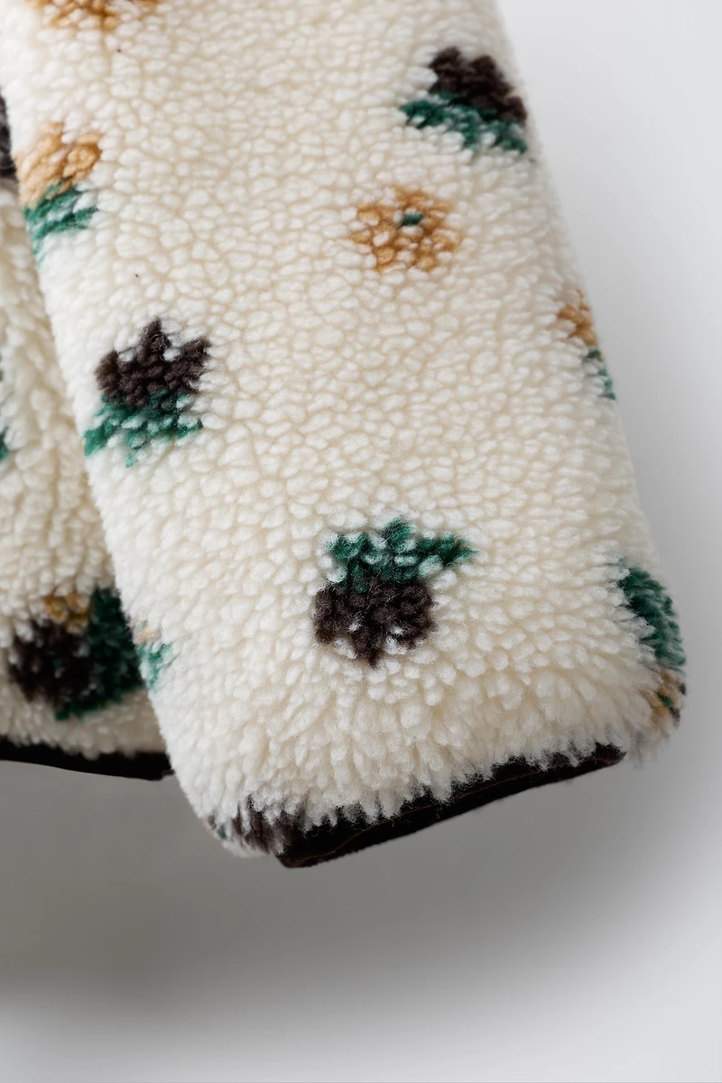 VESTE EFFET MOUTON FLEURS