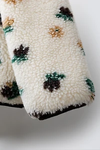 VESTE EFFET MOUTON FLEURS