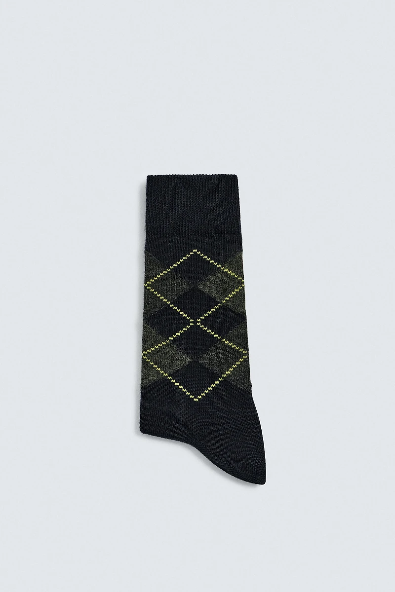 ARGYLE WOOL SOCKS