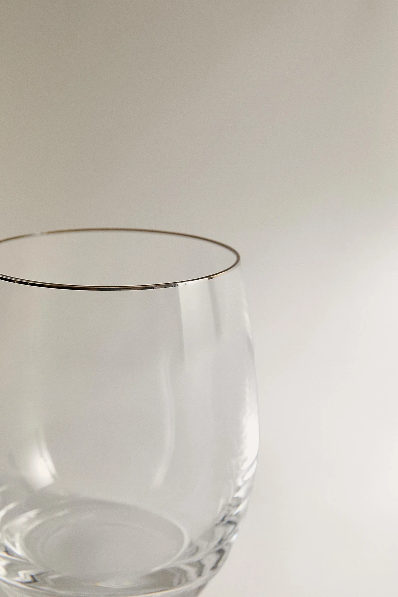 CRYSTALLINE TUMBLER WITH GOLD RIM
