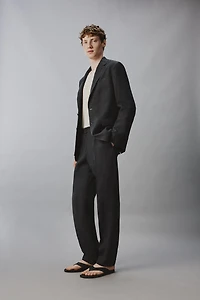 100% LINEN REGULAR FIT SUIT PANTS