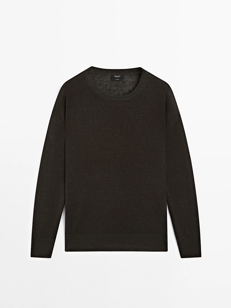 100% linen oversize knit sweater