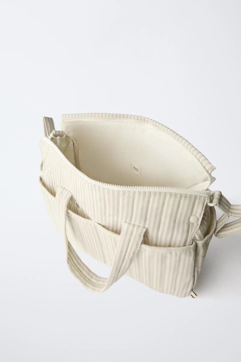 STRIPED MATERNITY BAG