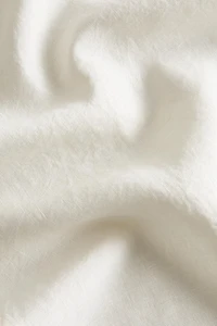 EMBROIDERED HEMSTITCHED WASHED LINEN TOWEL
