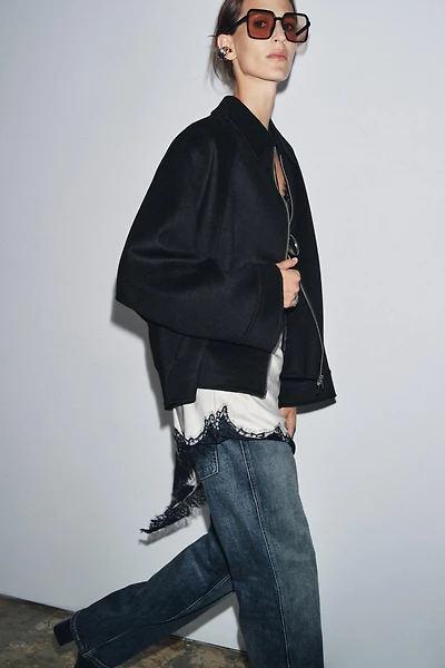 ZW COLLECTION WOOL JACKET WITH ZIP