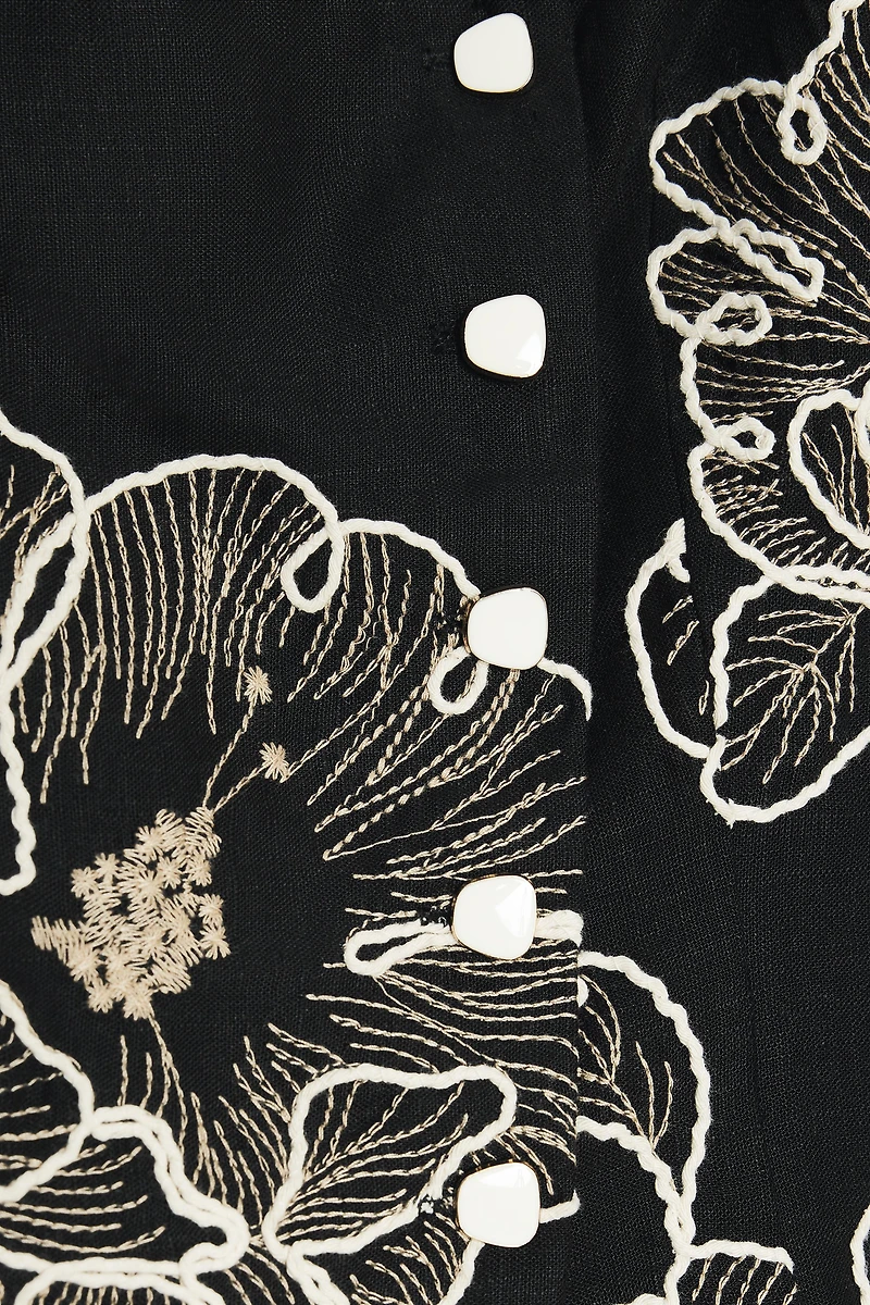 COMBINAISON BRODERIES FLEURS