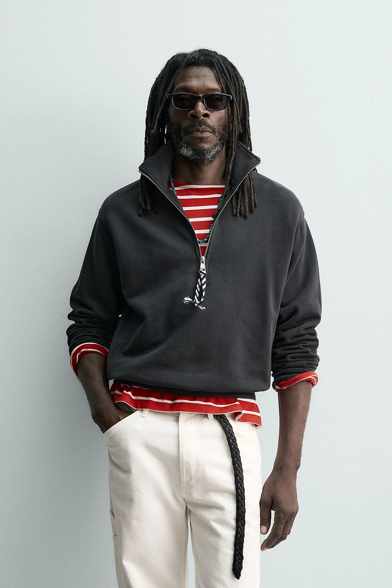 AARON LEVINE X ZARA QUARTER-ZIP SWEATSHIRT