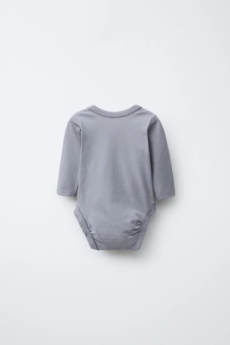 THREE-PACK OF KIMONO NECK FLORAL SOFT QUALITY BODYSUITS