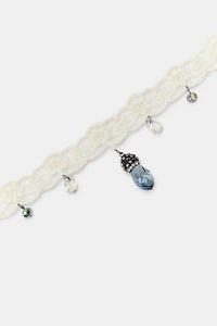 FABRIC JEWELED CHOKER
