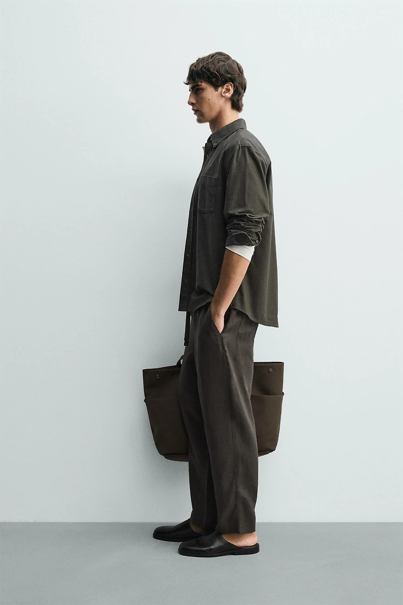 RELAXED FIT 100% LINEN PANTS