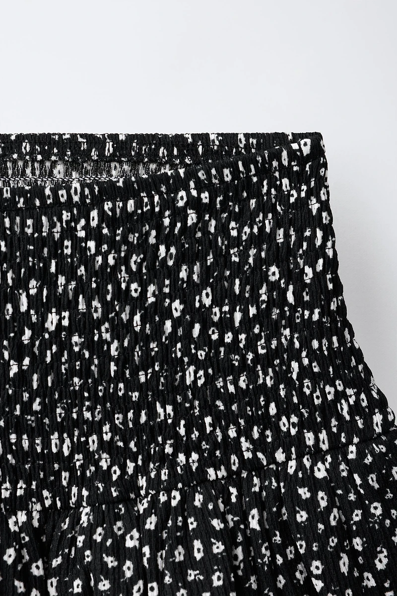 PRINTED RUFFLE SKIRT