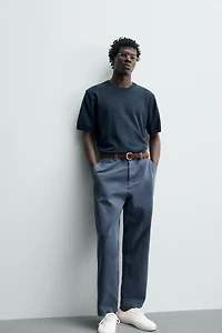 WASHED STRAIGHT FIT CHINO PANTS