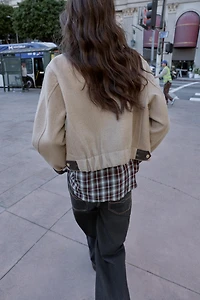 BLOUSON BOMBER FINITIONS MATIÈRE SYNTHÉTIQUE