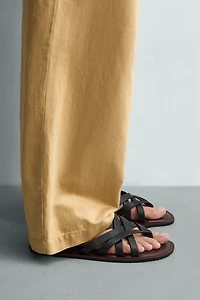 LEATHER STRAPPY SANDALS