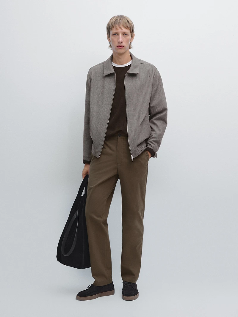 Cotton blend jogger fit trousers