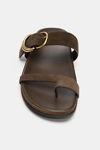SUEDE FLAT SANDALS