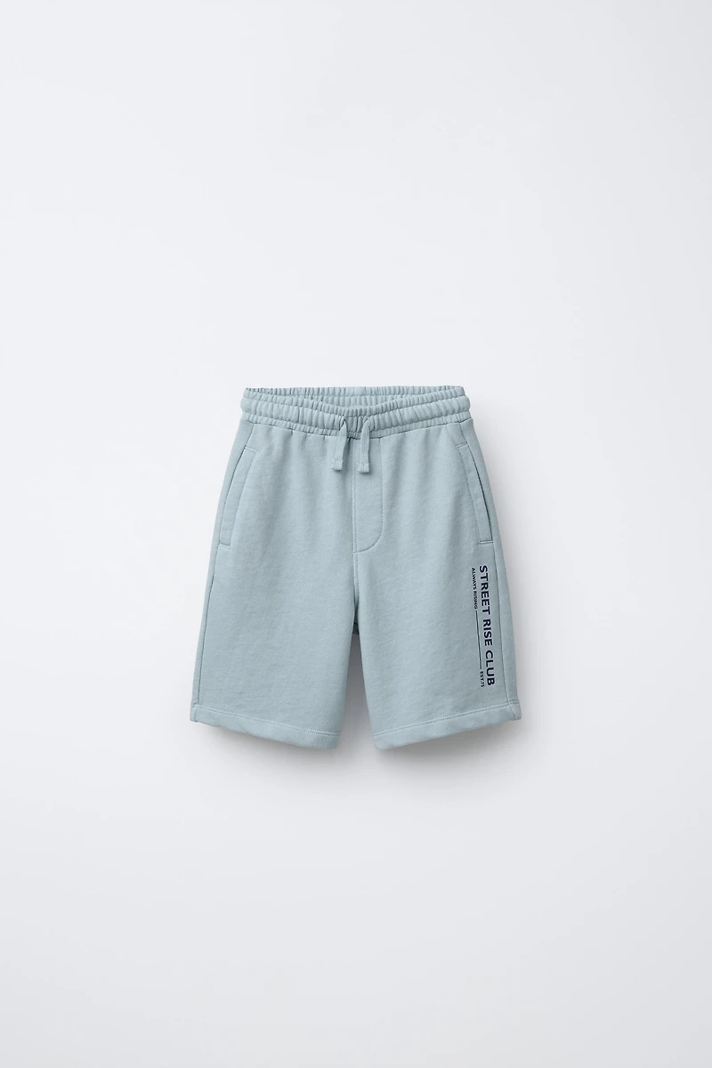 TEXT SWEATSHIRT AND BERMUDA SET