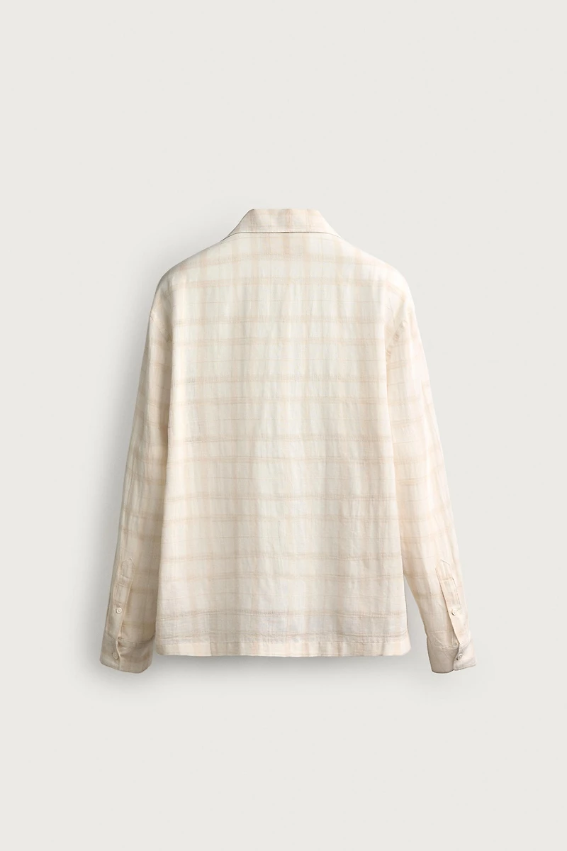 CHEMISE RELAXED FIT JACQUARD COTON-LIN