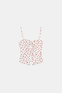 TOP STYLE CORSET À IMPRIMÉ FRAISES