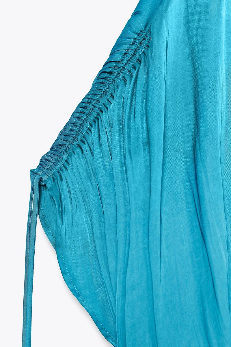 RUCHED SATIN EFFECT BLOUSE