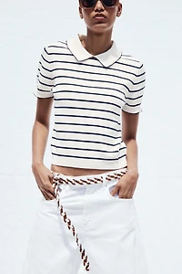 CONTRAST PIPING SHORT SLEEVE JUMPER