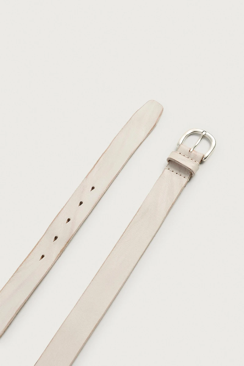 WASHED EFFECT LEATHER BELT