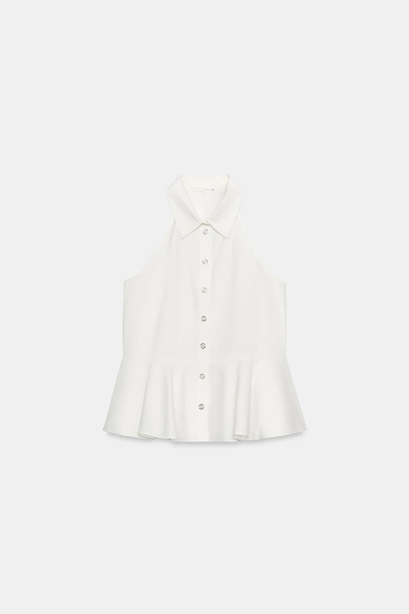 CHEMISE HALTER PÉPLUM