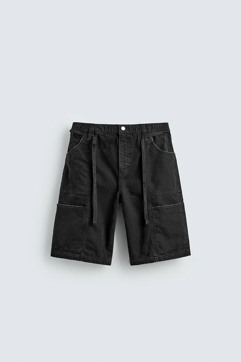 BELTED BAGGY FIT SHORTS