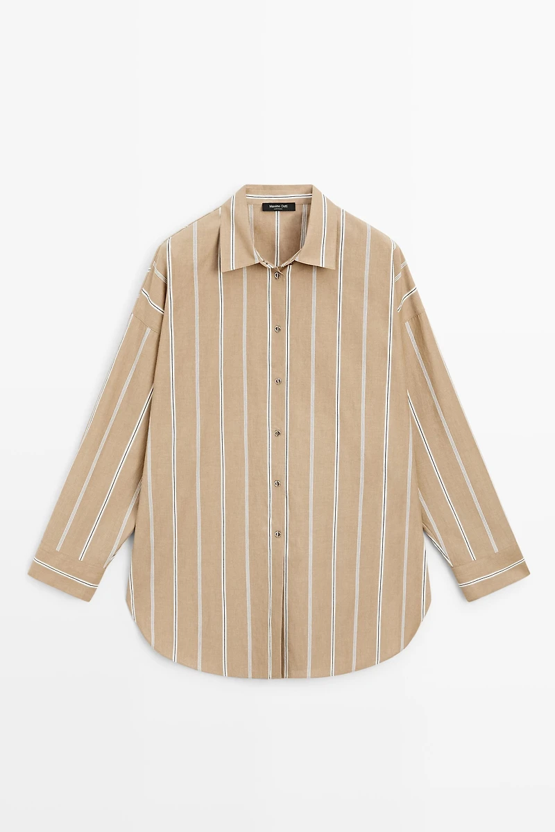 Striped shirt with button detail