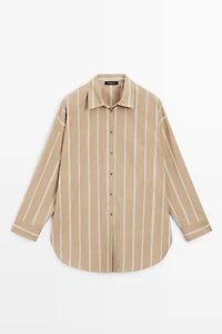 Striped shirt with button detail