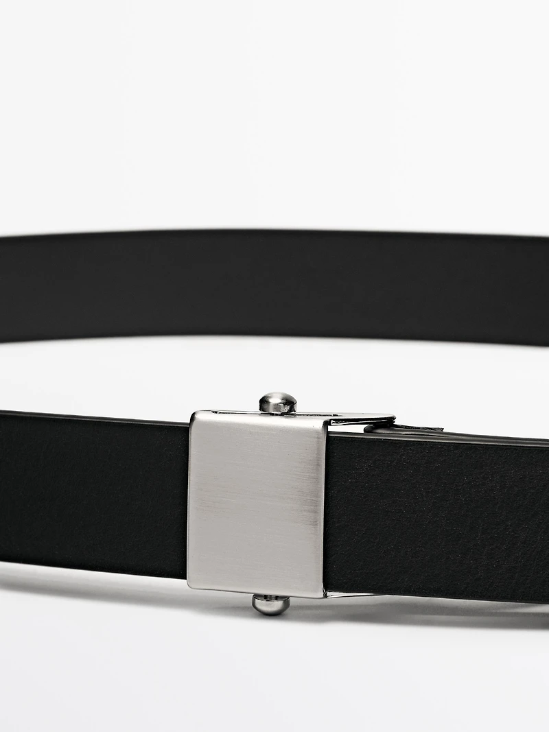 Nappa leather belt with buckle loop - LIMITED