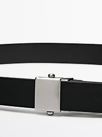 Nappa leather belt with buckle loop - LIMITED