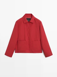 Short padded jacket with pockets