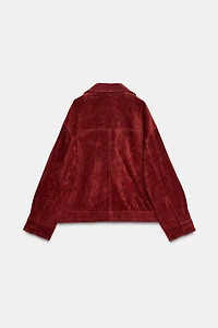 100% SUEDE LEATHER JACKET WITH TABS