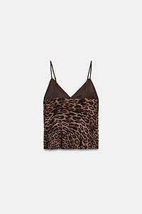 ANIMAL PRINT TULLE TOP