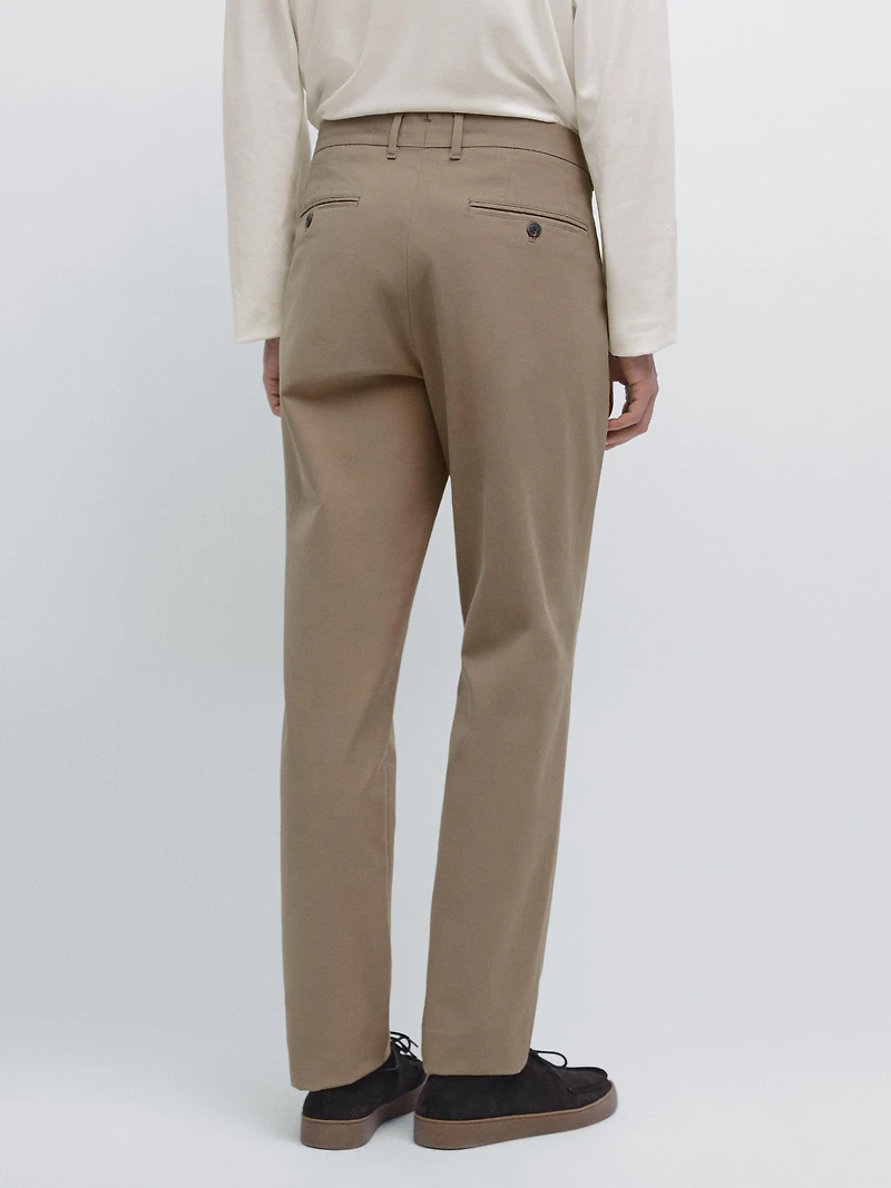 Slim fit cotton trousers