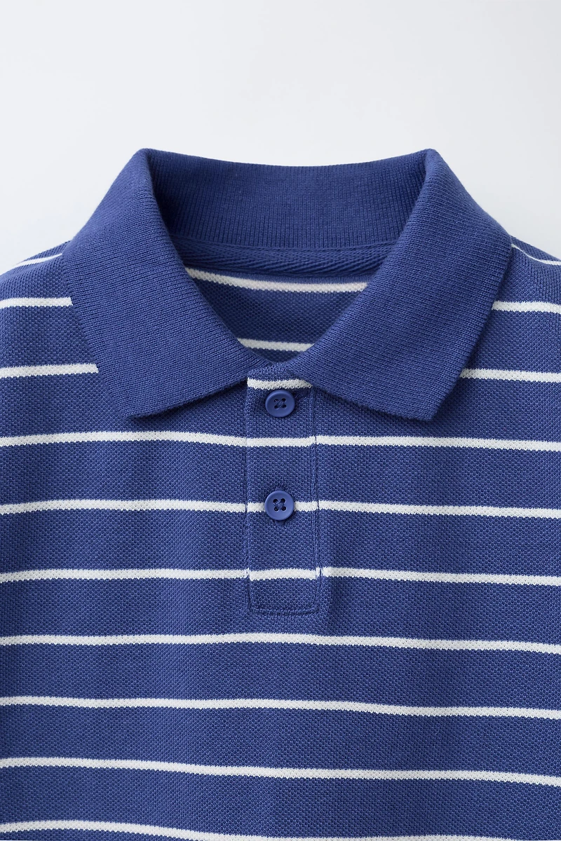 STRIPED PRINT POLO SHIRT